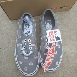 Vans Authentic MLB Boston Red Sox Gray Kids Size 12.5 NEW
